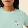 imageDALIX Heartly Ghost Embroidered Soft Cotton Short Sleeve T Shirt WomensDusty Blue