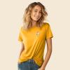 imageDALIX Heartly Ghost Embroidered Soft Cotton Short Sleeve T Shirt WomensGold