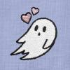 imageDALIX Heartly Ghost Embroidered Soft Cotton Short Sleeve T Shirt WomensLavender Blue