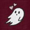 imageDALIX Heartly Ghost Embroidered Soft Cotton Short Sleeve T Shirt WomensMaroon