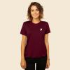 imageDALIX Heartly Ghost Embroidered Soft Cotton Short Sleeve T Shirt WomensMaroon