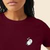 imageDALIX Heartly Ghost Embroidered Soft Cotton Short Sleeve T Shirt WomensMaroon