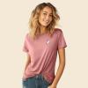 imageDALIX Heartly Ghost Embroidered Soft Cotton Short Sleeve T Shirt WomensMauve