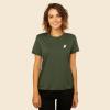 imageDALIX Heartly Ghost Embroidered Soft Cotton Short Sleeve T Shirt WomensMilitary Green