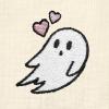 imageDALIX Heartly Ghost Embroidered Soft Cotton Short Sleeve T Shirt WomensNatural