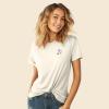 imageDALIX Heartly Ghost Embroidered Soft Cotton Short Sleeve T Shirt WomensNatural