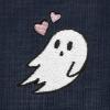 imageDALIX Heartly Ghost Embroidered Soft Cotton Short Sleeve T Shirt WomensNavy Blue