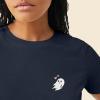 imageDALIX Heartly Ghost Embroidered Soft Cotton Short Sleeve T Shirt WomensNavy Blue