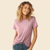 imageDALIX Heartly Ghost Embroidered Soft Cotton Short Sleeve T Shirt WomensOrchid Purple
