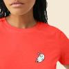 imageDALIX Heartly Ghost Embroidered Soft Cotton Short Sleeve T Shirt WomensPoppy Red
