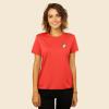 imageDALIX Heartly Ghost Embroidered Soft Cotton Short Sleeve T Shirt WomensPoppy Red