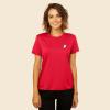imageDALIX Heartly Ghost Embroidered Soft Cotton Short Sleeve T Shirt WomensRed