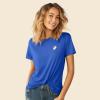 imageDALIX Heartly Ghost Embroidered Soft Cotton Short Sleeve T Shirt WomensRoyal Blue