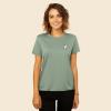 imageDALIX Heartly Ghost Embroidered Soft Cotton Short Sleeve T Shirt WomensSage