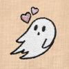 imageDALIX Heartly Ghost Embroidered Soft Cotton Short Sleeve T Shirt WomensSand