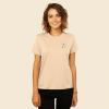 imageDALIX Heartly Ghost Embroidered Soft Cotton Short Sleeve T Shirt WomensSand