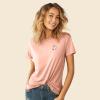 imageDALIX Heartly Ghost Embroidered Soft Cotton Short Sleeve T Shirt WomensTerracotta