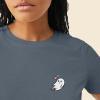 imageDALIX Heartly Ghost Embroidered Soft Cotton Short Sleeve T Shirt WomensVintage Navy