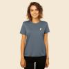imageDALIX Heartly Ghost Embroidered Soft Cotton Short Sleeve T Shirt WomensVintage Navy
