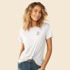 imageDALIX Heartly Ghost Embroidered Soft Cotton Short Sleeve T Shirt WomensVintage White