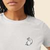 imageDALIX Heartly Ghost Embroidered Soft Cotton Short Sleeve T Shirt WomensVintage White
