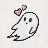 imageDALIX Heartly Ghost Embroidered Soft Cotton Short Sleeve T Shirt WomensVintage White