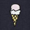 imageDALIX Ice Cream Embroidered Cropped Flowy Soft Cotton Short Sleeve T Shirt WomensHeather Navy