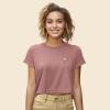 imageDALIX Ice Cream Embroidered Cropped Flowy Soft Cotton Short Sleeve T Shirt WomensMauve