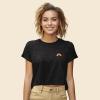 imageDALIX Rainbow Embroidered Cropped Flowy Soft Cotton Short Sleeve T Shirt WomensDark Heather
