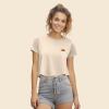 imageDALIX Rainbow Embroidered Cropped Flowy Soft Cotton Short Sleeve T Shirt WomensHeather Dust