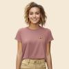 imageDALIX Rainbow Embroidered Cropped Flowy Soft Cotton Short Sleeve T Shirt WomensMauve