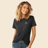 imageDALIX Smile Face Embroidered Soft Cotton Short Sleeve T Shirt WomensAsphalt Gray