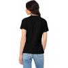 imageDALIX Smile Face Embroidered Soft Cotton Short Sleeve T Shirt WomensBlack