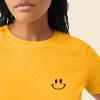 imageDALIX Smile Face Embroidered Soft Cotton Short Sleeve T Shirt WomensGold