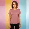 imageDALIX Smile Face Embroidered Soft Cotton Short Sleeve T Shirt WomensMauve