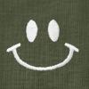 imageDALIX Smile Face Embroidered Soft Cotton Short Sleeve T Shirt WomensMilitary Green