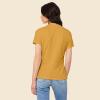 imageDALIX Smile Face Embroidered Soft Cotton Short Sleeve T Shirt WomensMustard