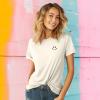 imageDALIX Smile Face Embroidered Soft Cotton Short Sleeve T Shirt WomensNatural