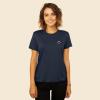 imageDALIX Smile Face Embroidered Soft Cotton Short Sleeve T Shirt WomensNavy Blue