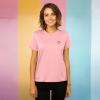 imageDALIX Smile Face Embroidered Soft Cotton Short Sleeve T Shirt WomensPink
