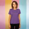 imageDALIX Smile Face Embroidered Soft Cotton Short Sleeve T Shirt WomensPurple
