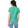 imageDALIX Smile Face Embroidered Soft Cotton Short Sleeve T Shirt WomensTeal
