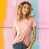 imageDALIX Smile Face Embroidered Soft Cotton Short Sleeve T Shirt WomensTerracotta