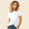 imageDALIX Smile Face Embroidered Soft Cotton Short Sleeve T Shirt WomensWhite