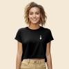 imageDALIX Snap Heart Embroidered Cropped Flowy Soft Cotton Short Sleeve T Shirt WomensBlack