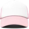 imageDALIX Youth Mesh Trucker Cap  Adjustable Hat S M SizesLight PinkWhite