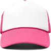 imageDALIX Youth Mesh Trucker Cap  Adjustable Hat S M SizesNeon PinkWhite