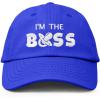 imageDALIX Im The Boss Baby Hat Infant Baseball Cap for Baby Girls and BoysRoyal Blue