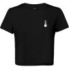 imageDALIX Snap Heart Embroidered Cropped Flowy Soft Cotton Short Sleeve T Shirt WomensBlack