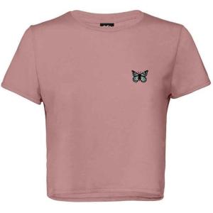 imageDALIX Butterfly Embroidered Cropped Flowy Soft Cotton Short Sleeve T Shirt WomensMauve